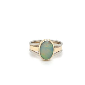 Two-tone gold and opal ring/EJ201