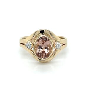 Morganite and diamond ring/EJ203