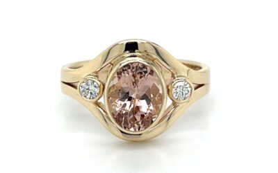 Morganite and diamond ring/EJ203