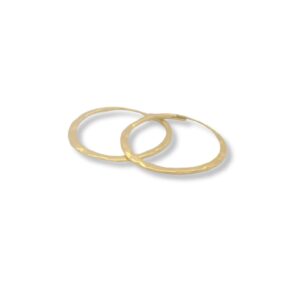 Hammered gold round hoops/2811024