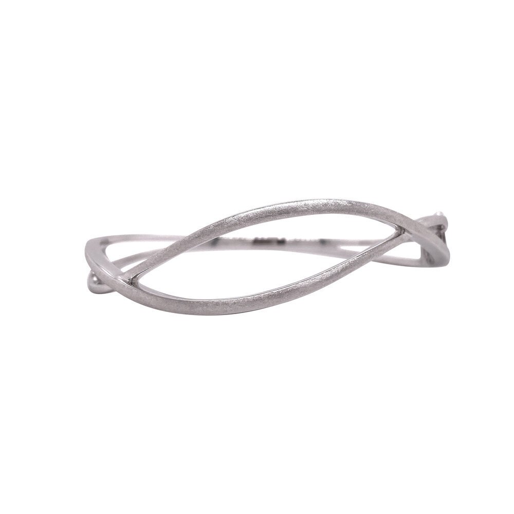 silver ice texture hinged bangle/51-00937