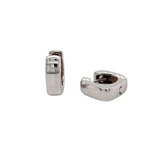 silver soft square huggie hoops/06-03120