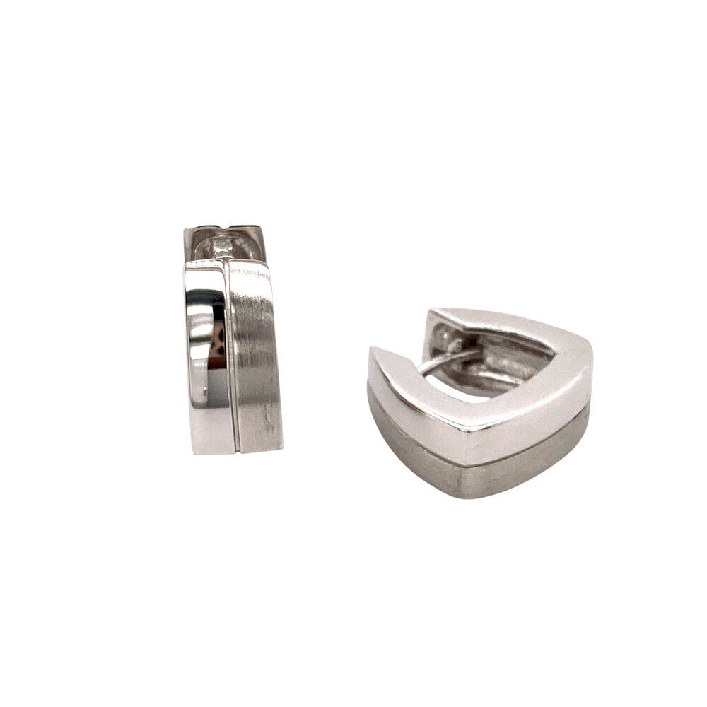 silver soft triangle huggie hoops/06-06576