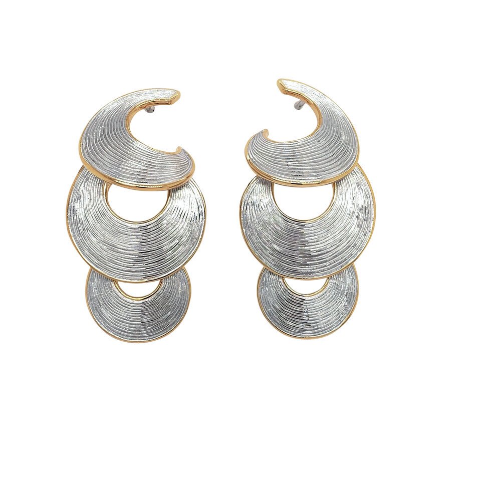 Tiered crescent earrings