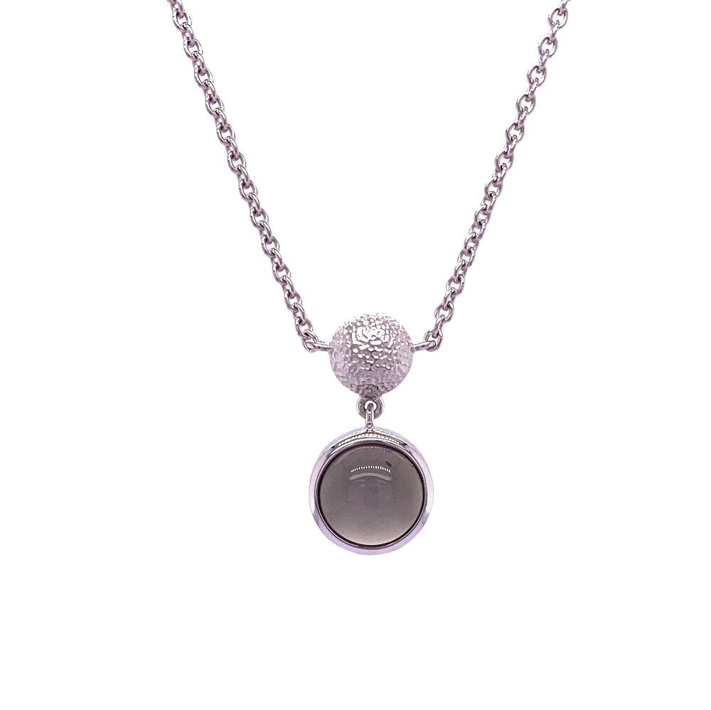 bezel set moonstone cabochon necklace/62-00589 [moonstone]