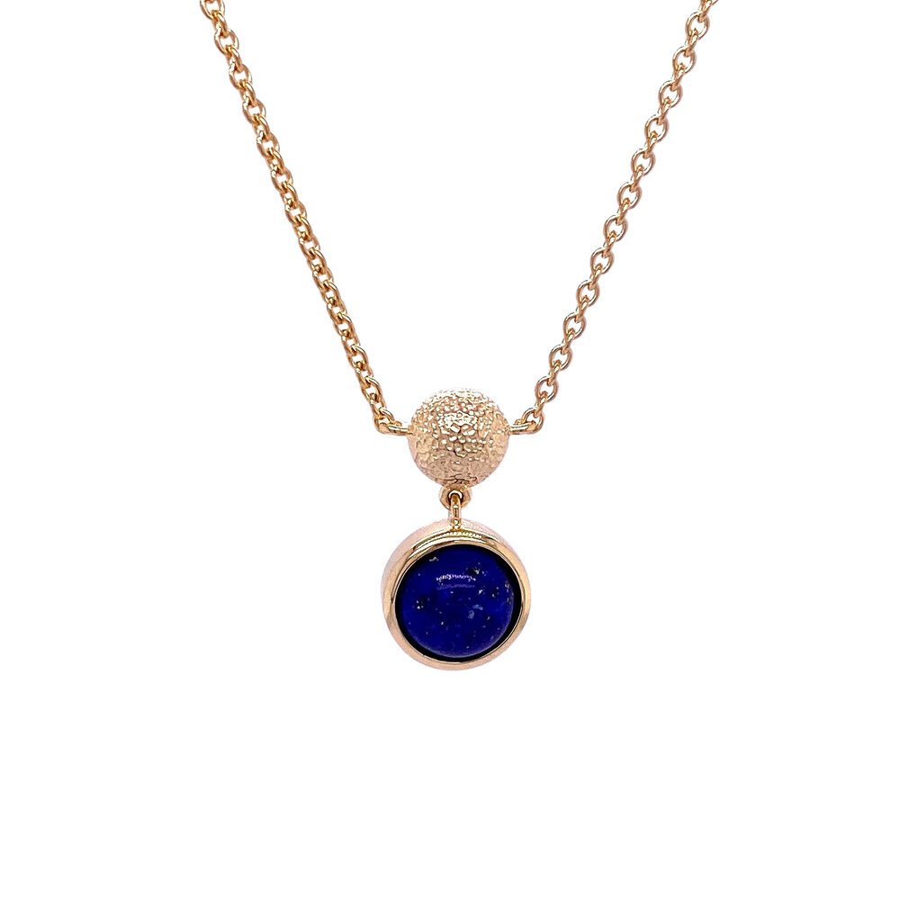 bezel set lapis cabochon necklace/62-00589 [lapis]