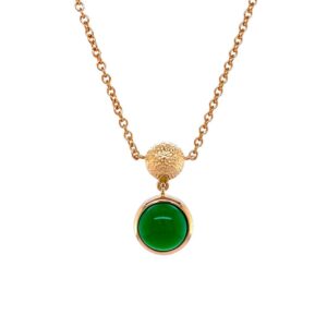 bezel set chrysoprase cabochon necklace/62-00589 [chrysoprase]