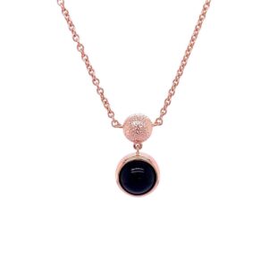 Bezel set onyx cabochon necklace/62-00589