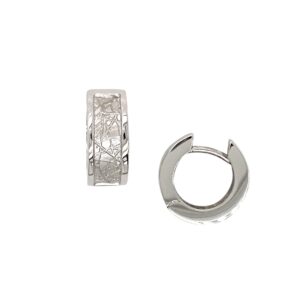 etched texture petite silver huggie hoops/06-03549