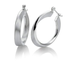 silver contour hoop earrings/06-60699