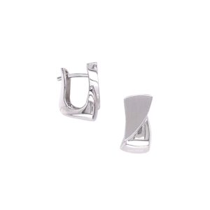 silver high polish and satin huggie hoops/06-06955