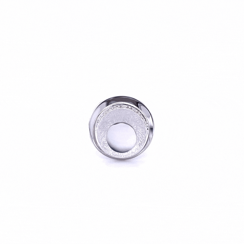 silver and white sapphire circles ring/41-84727