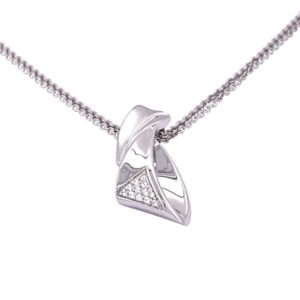 silver and white sapphire foldover pendant/31-83720
