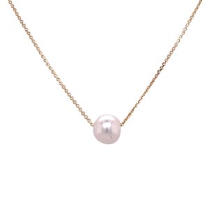 round pearl on 14ky chain