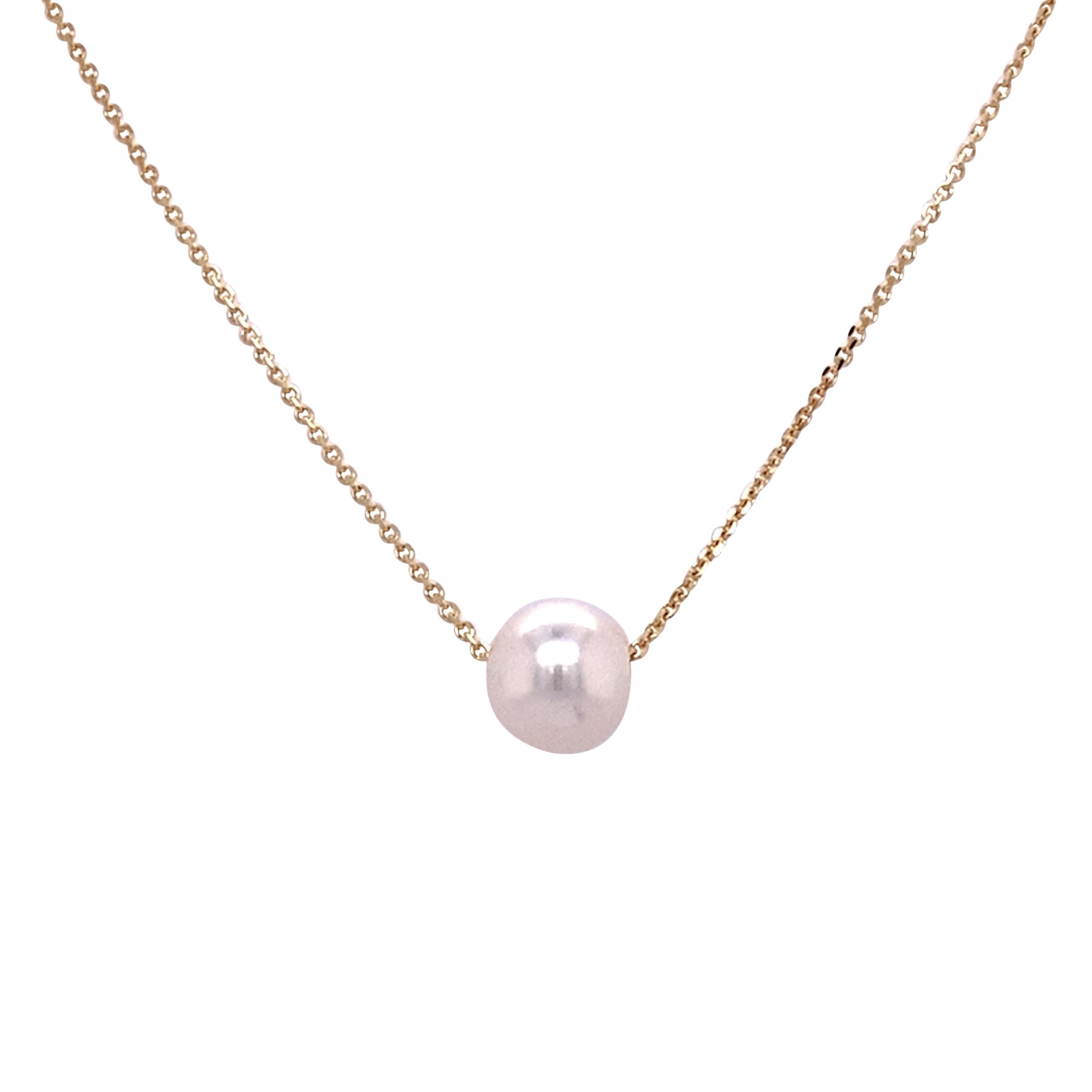 round pearl on 14ky chain