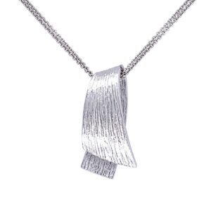 silver etched texture foldover pendant/34-01577