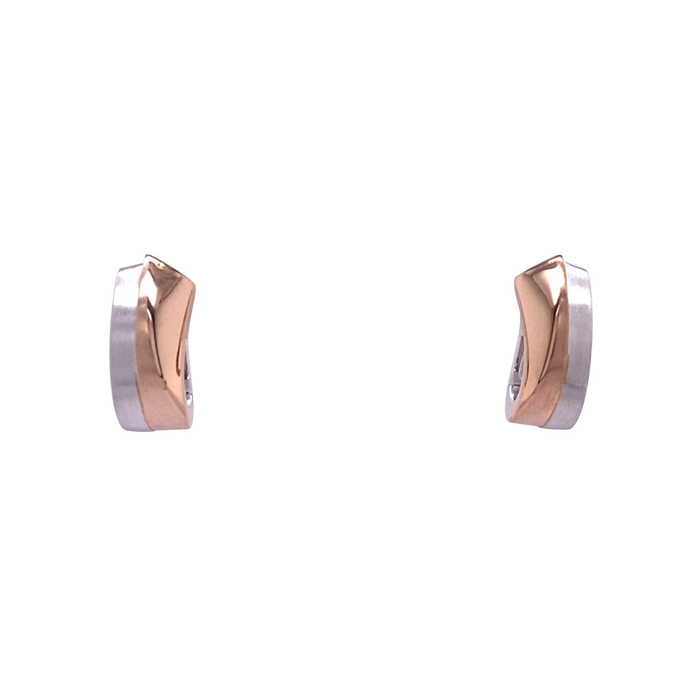 two-tone squared contoured huggie hoops/06-07243