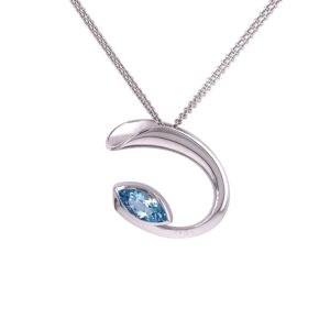 freeform silver and blue topaz pendant/32-03306
