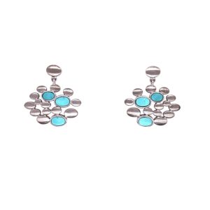 silver and turquoise "bubble" earrings/12-02017