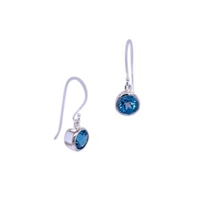 Silver and blue topaz drop earrings