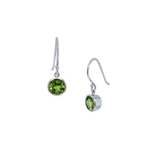 silver and peridot drop earrings
