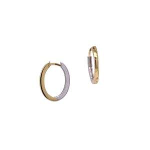 reversible two-tone oval hoop earrings/06-60449