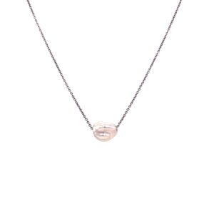 keshi pearl on 14k white gold chain