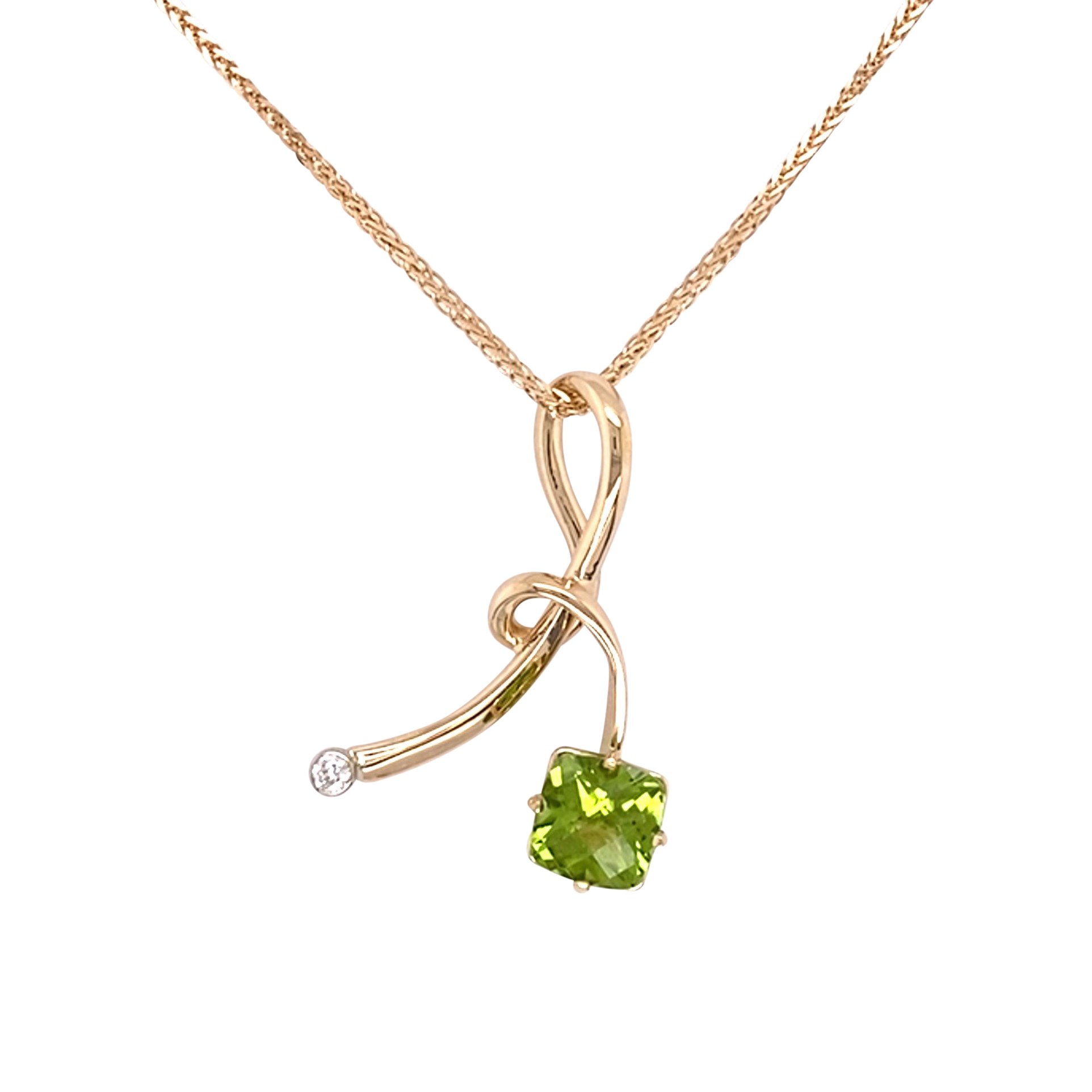 Peridot and diamond Ava pendant/2851022