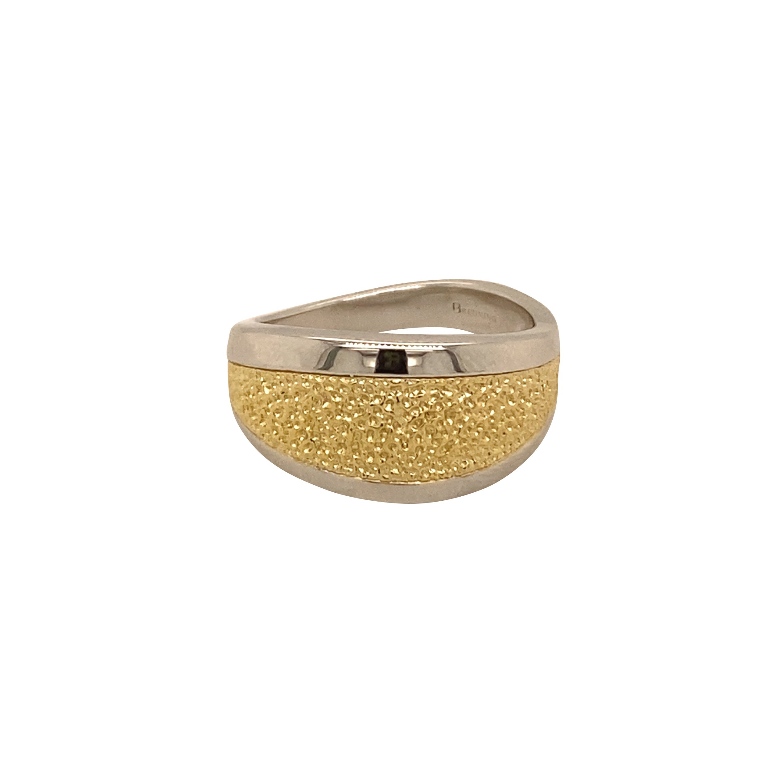 Two tone textured ring/44-01591