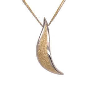 Two tone freeform textured slide pendant/34-01787