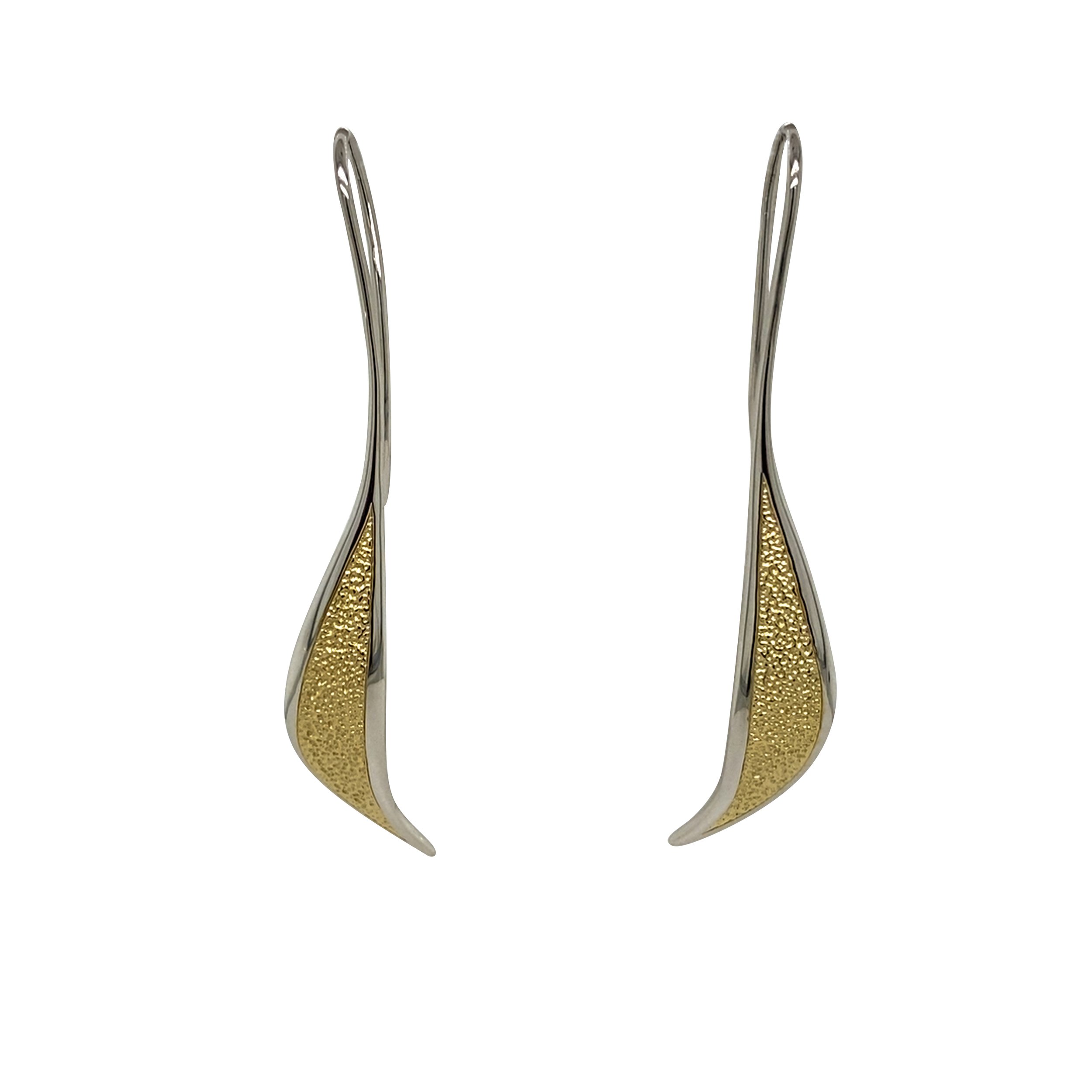 Two tone freeform textured earrings/04-03808