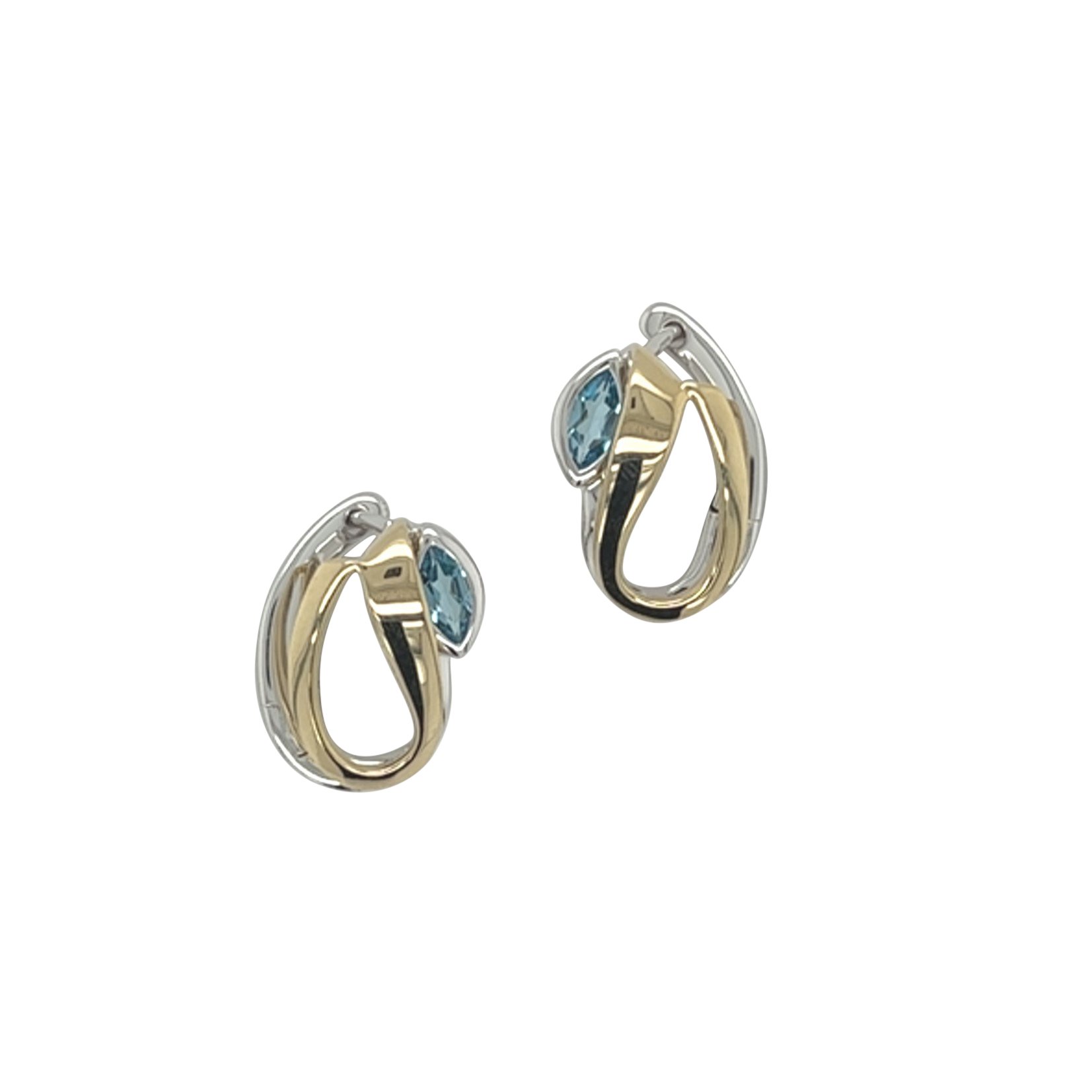 Two-tone blue topaz earrings/06-61046