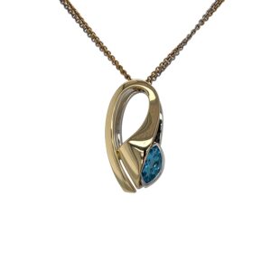 Two tone blue topaz pendant/32-03308