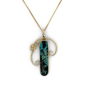 Turquoise and gold pendant/EJ106