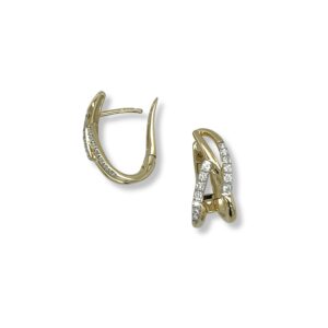 Gold and diamond huggie hoops/06-60836