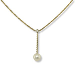 Pearl and diamond necklace/61-87523