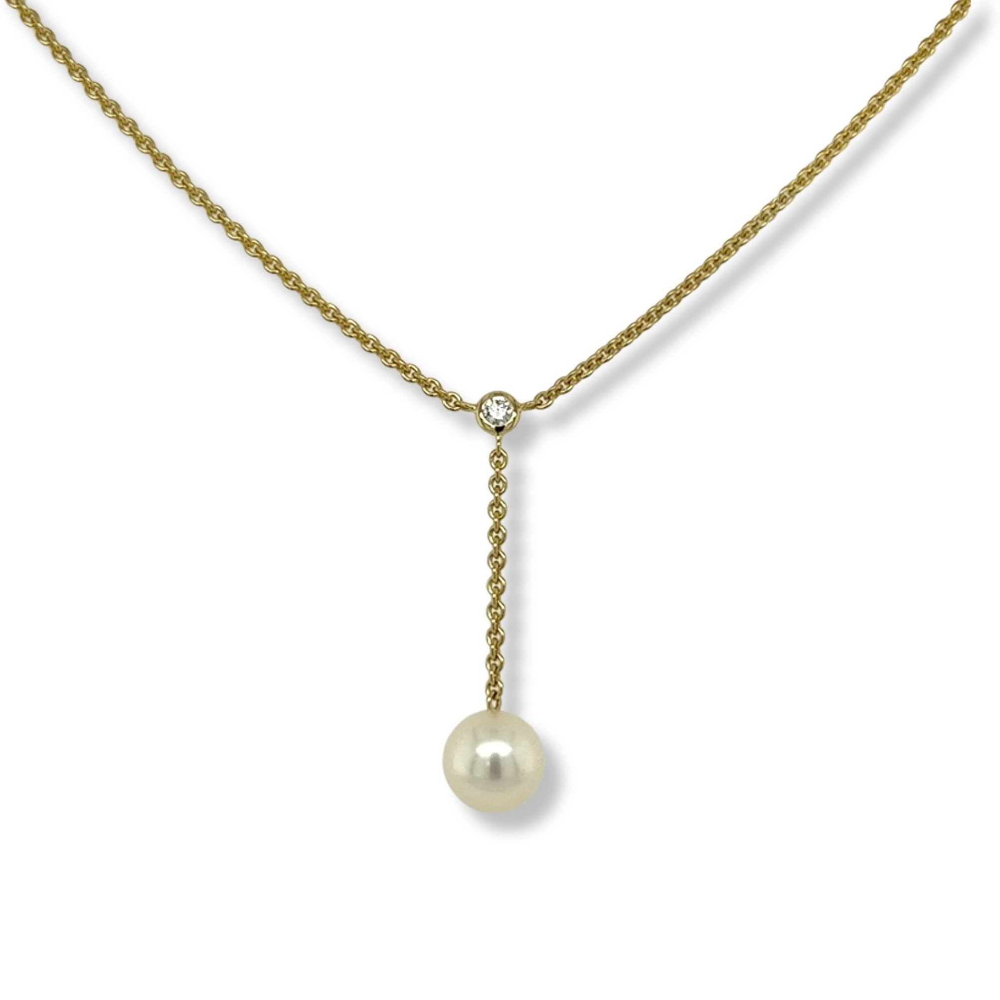 Pearl and diamond necklace/61-87523