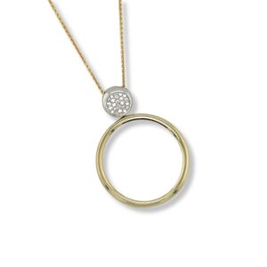 Pave diamond circle pendant/31-04717