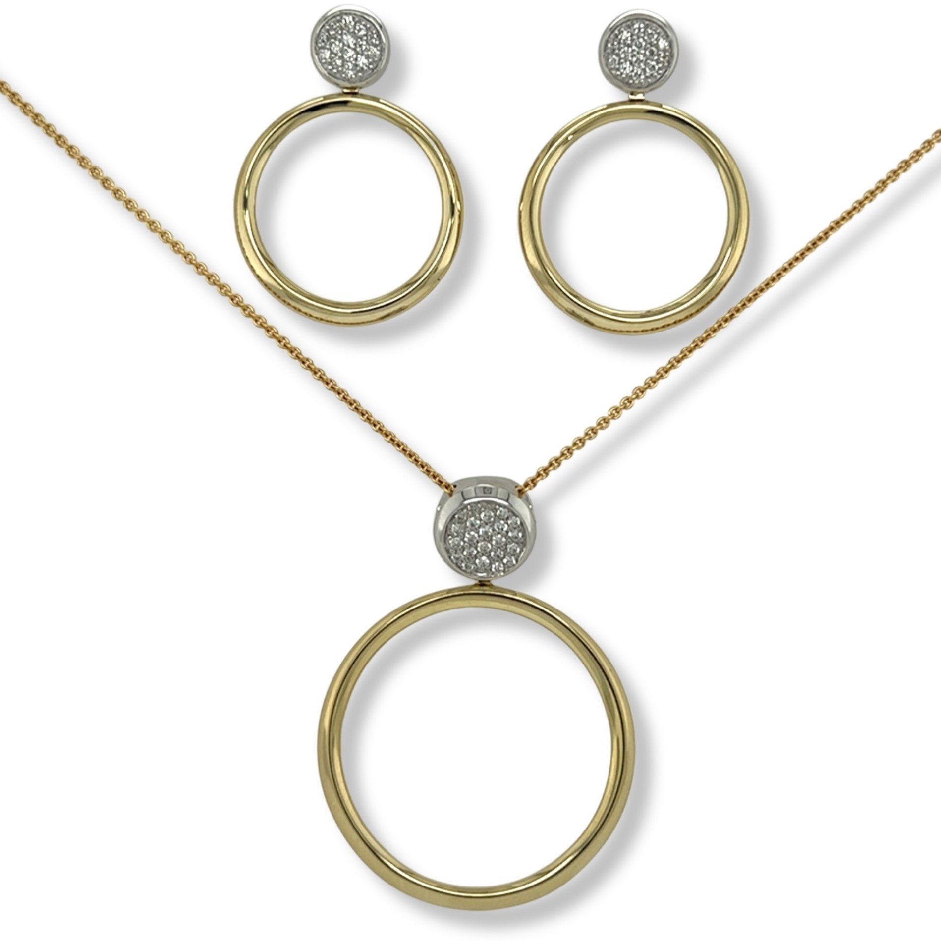 Pave diamond circle pendant/31-04717