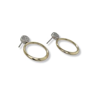 Pave diamond circle earrings/11-03133