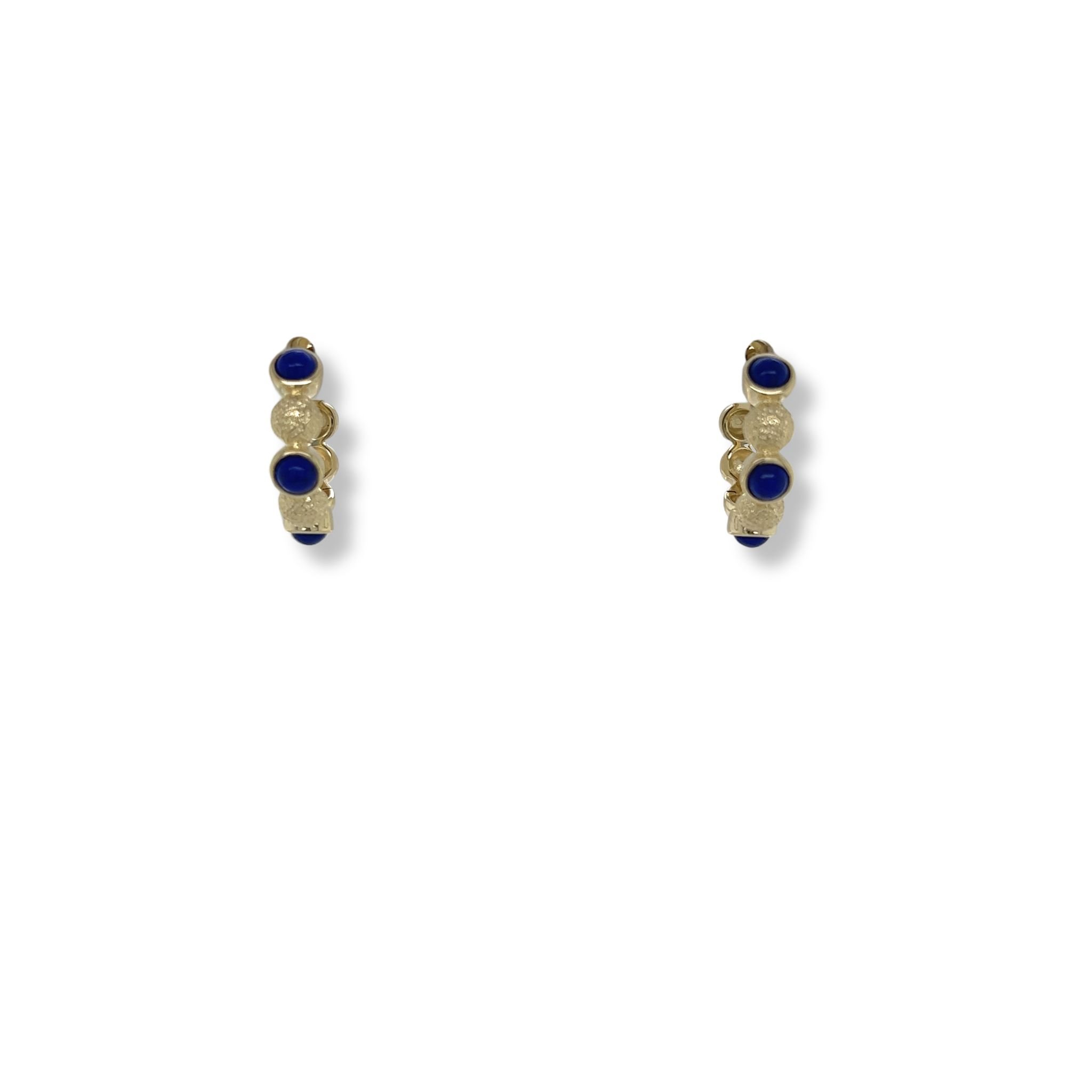Lapis and gold plated hoop earrings/06-60945