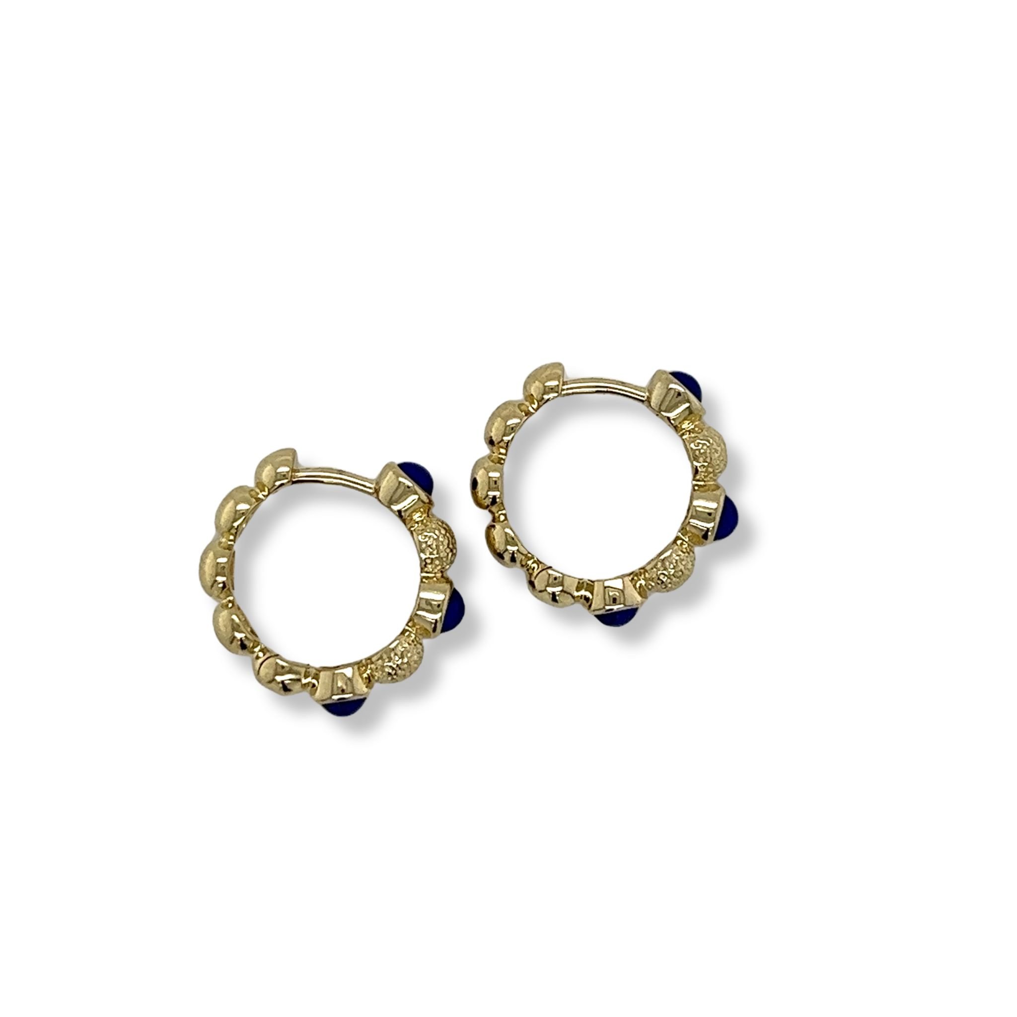 Lapis and gold plated hoop earrings/06-60945