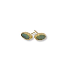 Slender oval opal studs/2861024