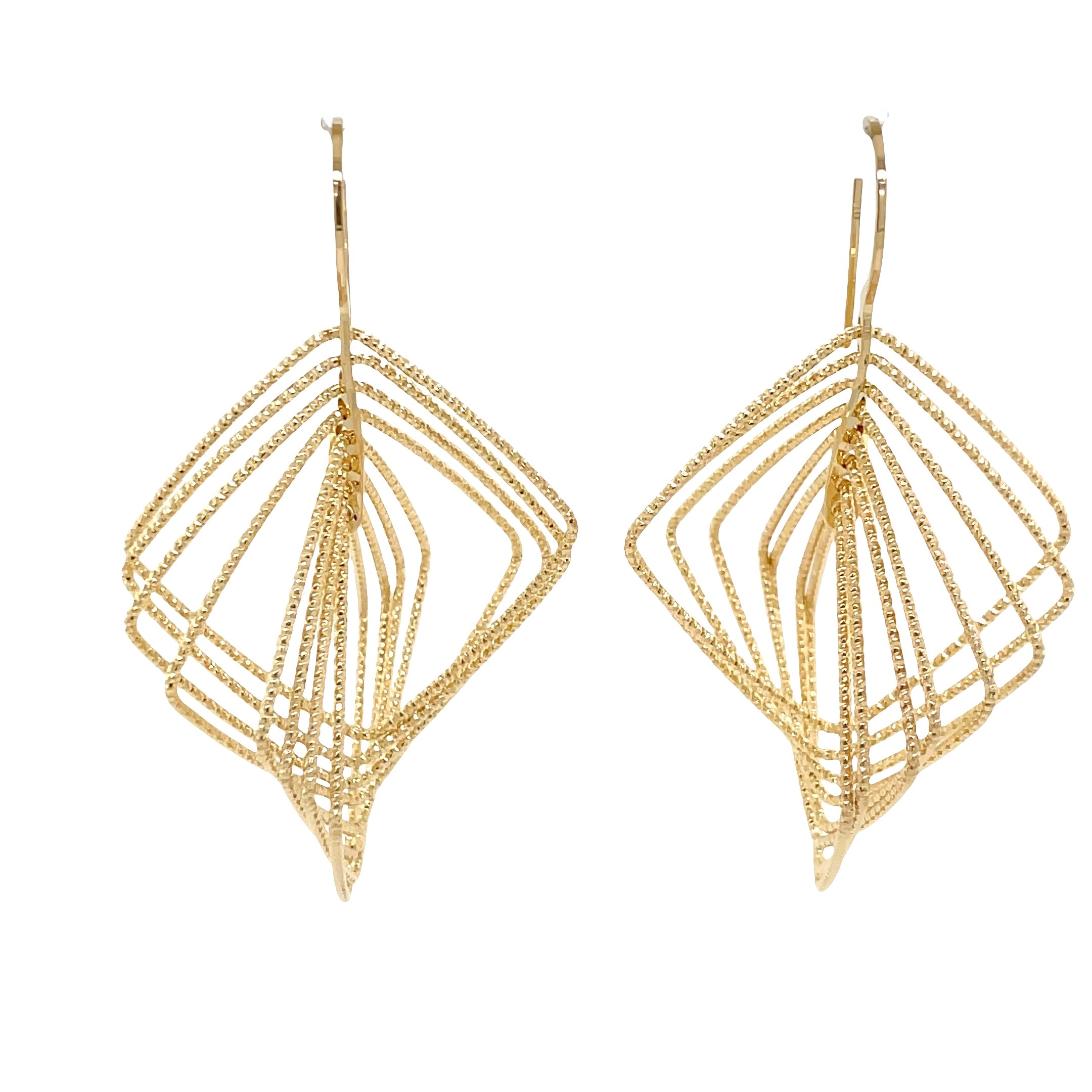 Multi offset square earrings/BAG7021A