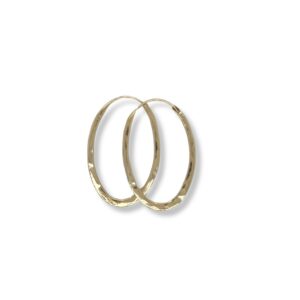 Hammered gold oval hoops/2831024