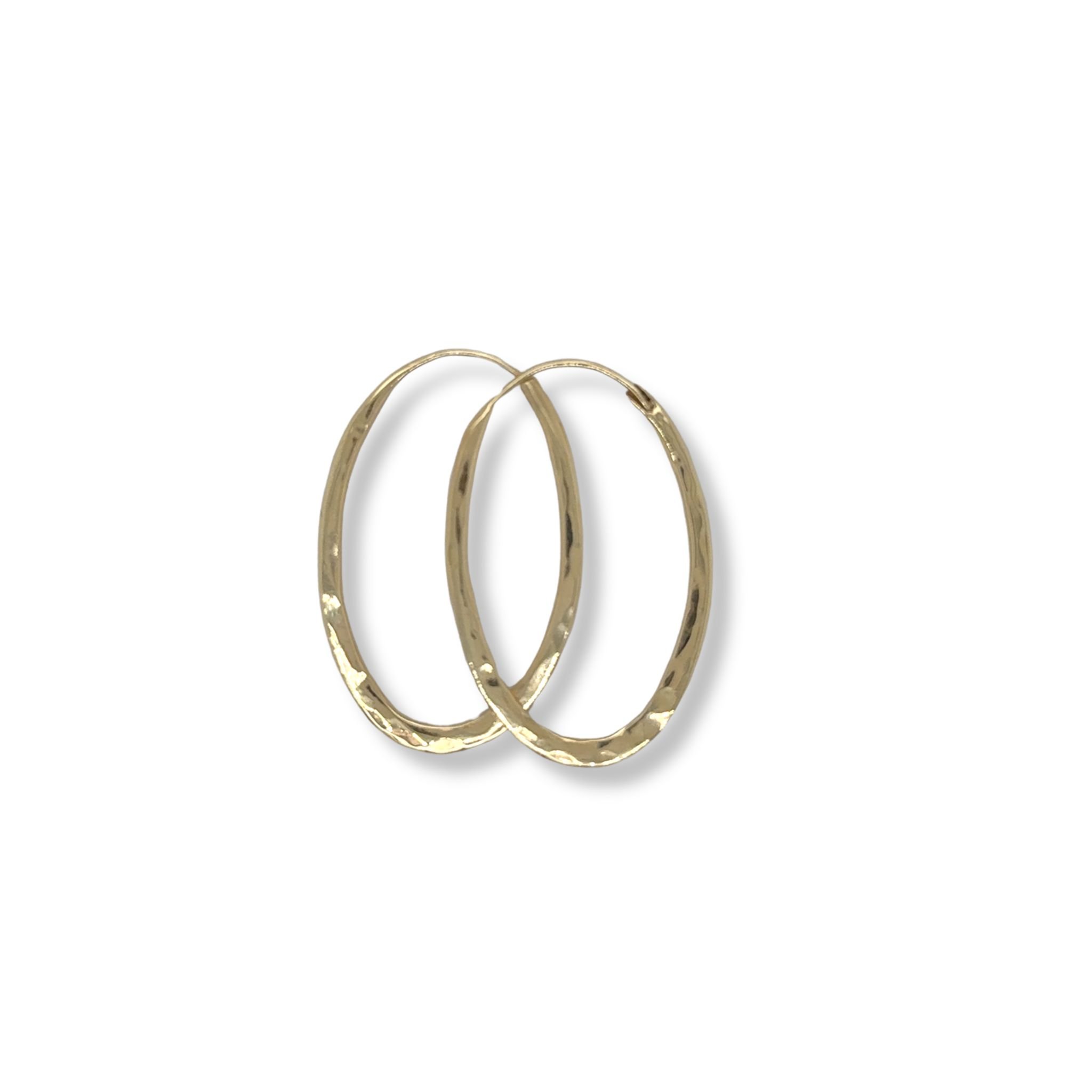 Hammered gold oval hoops/2831024