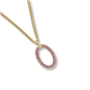 Rhodolite garnet and white sapphire pendant/31-04752
