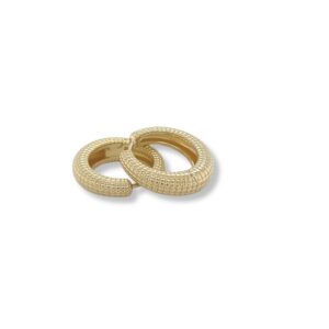 Gold plated beaded texture hoops/06-61086