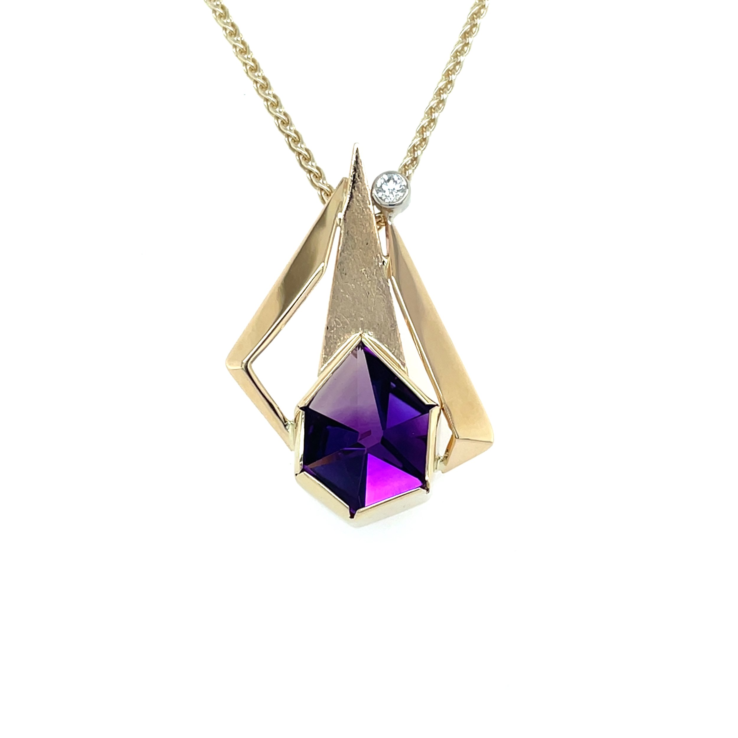 Amethyst and diamond pendant/284925