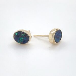 Boulder opal oval studs/283824